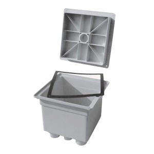 FIRST PLAST PCE Electrical Cable Duct with Lid and Airtight Seal 270 x 270 x 240 mm Grey