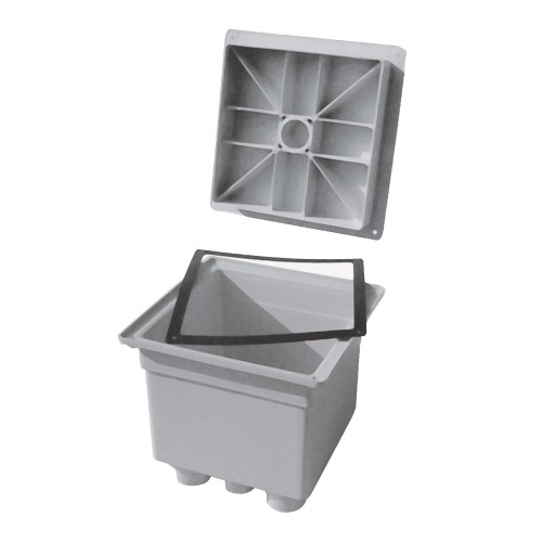 FIRST PLAST PCE Electrical Cable Duct with Lid and Airtight Seal 270 x 270 x 240 mm Grey