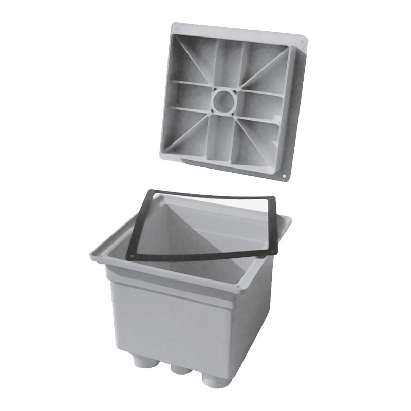 FIRST PLAST PCE Electrical Cable Duct with Lid and Airtight Seal 270 x 270 x 240 mm Grey