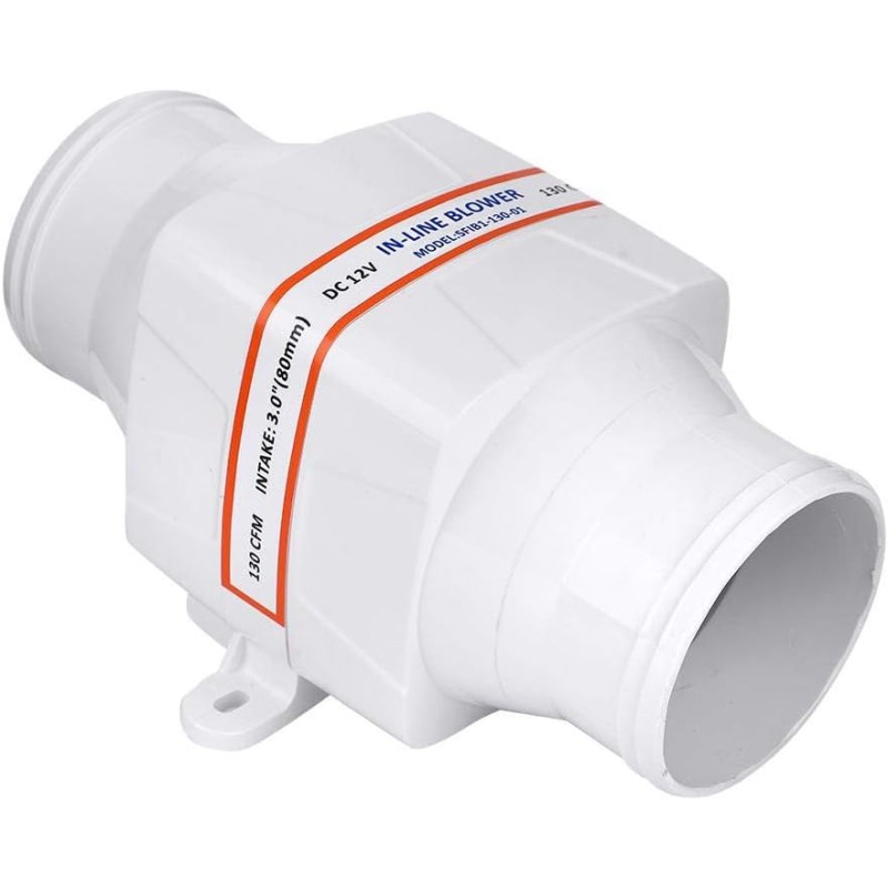 12V 3 Inch Inline Air Fan for RV Trailer Yacht 130CFM 3800LPM High Quality ABS Silent Waterproof