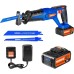 SORAKO Reciprocating Saw, 18 V Battery Reciprocating Saw with 4.0 Ah Batteries, Variable Speed from 0-3000 SPM, Stroke Length 20 mm, 2 Saw Blades, Quick Charger, Quick Release Chuck, Cutting for Wood