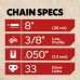 Oregon Pack of 3 Saw Chains 3/8 Inch LP for 20 cm Rail - 33 Drive Links, 1.3 mm - Low-Kickback Chain Compatible with Bosch, Ryobi, Ferrex, Primaster and More