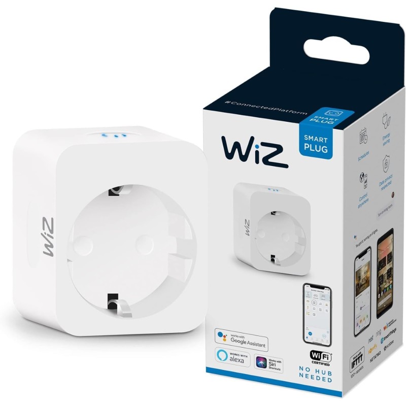 WiZ Smart Plug - Smart Plug - App / Voice Control via Wi-Fi - Single Pack - White