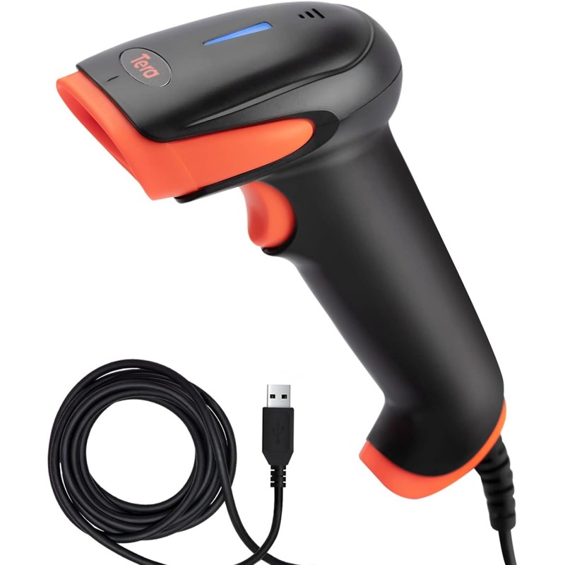 Tera CCD 1500 Barcode Scanner 1D Barcode Scanner Wired Barcode Scanner Wired Barcode Reader for Screen, Model 1500C