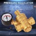 Regun DN15 Pressure Regulator Water, Brass Pressure Reducing Valve, Adjustable Water Pressure Regulator with Pressure Gauge, Can Be Used in Private Homes, Buildings and Factories