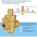 Regun DN15 Pressure Regulator Water, Brass Pressure Reducing Valve, Adjustable Water Pressure Regulator with Pressure Gauge, Can Be Used in Private Homes, Buildings and Factories