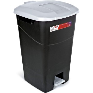 Tayg - 60 Litre Pedal Bin with Black Base and Grey Lid