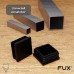 FUX Pack of 10 Plastic Square Pipe Plugs, 10 x 10 mm - 120 x 120 mm, Slat Plugs, Furniture Gliders, Chair Leg Caps, Sealing Plugs, Chair Leg Protectors, Plugs, Square Plugs (15 x 15 mm, Black)