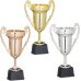 Relaxdays Miscellaneous Trophy Relaxdays Trophies, Set of 3, Sports and Festivals, without Engraving, Plastic, Handle Trophy HxWxD: 22.5 x 13.5, Multi-Colour, Set of 3