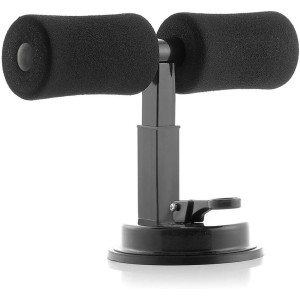 InnovaGoods - Sit Up Bar for Abs, Strong Suction Cup for Stability, Adjustable Height in 3 Positions, Ideal for Home Training, Black, Steel - Rubber - High Density Foam