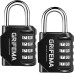 GRIFEMA 2 Pack Combination Lock, 4 Digit Padlock, Weatherproof, Frost-Proof, Lock with Combination Code, Zinc Alloy, Robust, Safe, for Locker, Shed, School, Gym, (Pack of 2)