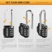 GRIFEMA 2 Pack Combination Lock 4 Digit with Long Shackle - Padlock Weatherproof Frost-Proof Lock with Combination Code Zinc Alloy Robust, Safe, Locks for Locker, Garage, Gate, School, Suitcase