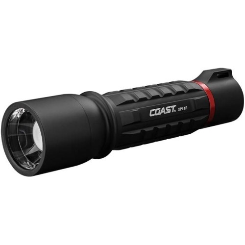 Coast XP11R 2100 Lumen Rechargeable Focusable Dual Power LED Torch, Black