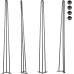 VEVOR Hairpin Table Leg 34 Inch 86.3 cm, Table Legs Metal Black 4 Pieces, Hairpin Table Legs 3 Posts, Hairpin Leg Carbon Steel with 4 Rubber Base Feet, Furniture Feet, Adjustable, Interchangeable DIY