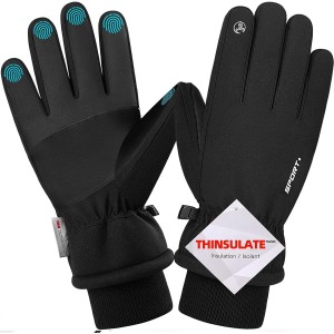 Songwin Waterproof Winter Gloves, 3M Thinsulate Warm Touchscreen Gloves for Men and Women, Cycling Gloves for Riding, Running, Skiing, Hiking, Cycling, xl