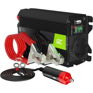 Green Cell PRO 300 W/600 W 12 V to 230 V Sine Wave Volt Car Voltage Converter, Inverter, Power Solar Inverter, DC/AC Converter, Current Transformer, Caravan, Car, Modified Sine Wave