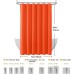 Waffle Fabric Shower Curtain with Metal Shower Curtain Rings, Textile Bathtub Curtain, Anti-Mould Bathroom Curtain Set, Waterproof Bath Curtain, Heavy Shower Curtain – 182 x 214 cm (Orange)