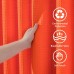 Waffle Fabric Shower Curtain with Metal Shower Curtain Rings, Textile Bathtub Curtain, Anti-Mould Bathroom Curtain Set, Waterproof Bath Curtain, Heavy Shower Curtain – 182 x 214 cm (Orange)