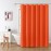 Waffle Fabric Shower Curtain with Metal Shower Curtain Rings, Textile Bathtub Curtain, Anti-Mould Bathroom Curtain Set, Waterproof Bath Curtain, Heavy Shower Curtain – 182 x 214 cm (Orange)