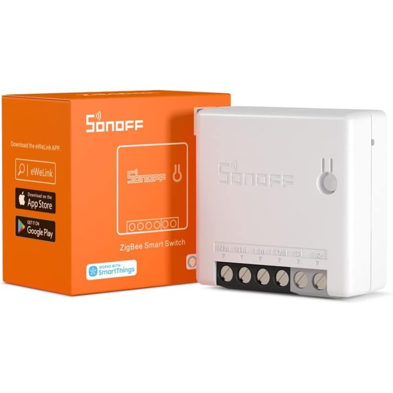 SONOFF ZBMINI ZigBee DIY Smart Switch, Connects with the Zigbee or SmartThings Hub to Control All Connected Devices via the SmartThing App, Zigbee Protocol, Zigbee Hub Required