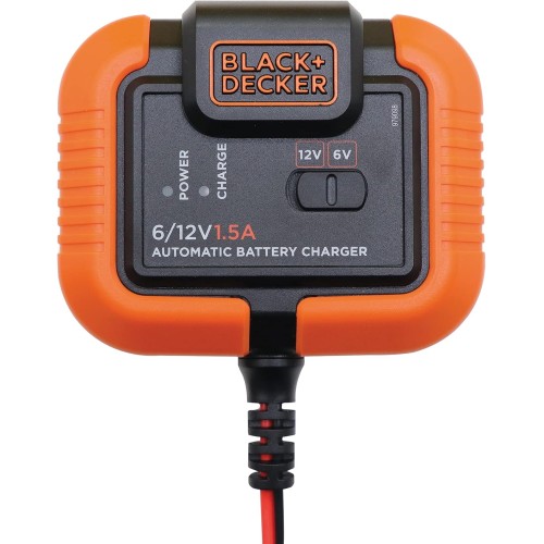 BLACK+DECKER 201868 Battery Charger 6/12V - 1.5A Car Motorcycle Charge Maintenance Automatic