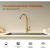 GRIFEMA Kitchen Tap Water-Saving - Kitchen Tap 360° Rotation, Mixer Tap with 50 cm Cold Hot Water 3/8 Inch Hoses, Tap Easy Assembly, Sink Mixer Tap Stainless Steel, Brushed Gold
