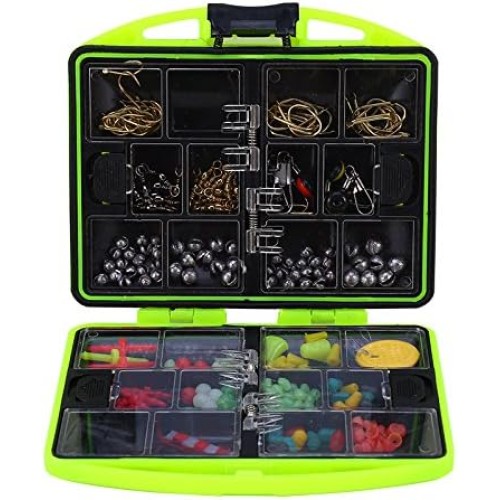 01 24 Compartments High Quality Plastic Fishing Tackle Full Loaded Box Kit Green Fishing Tackle for Outdoor Fishing