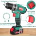 Hychika cordless screwdriver 12V, 30-Nm max. 1500mAh Torque, 1-hour quick charge, 4 x flat drill bits, 6 x spiral drills, 6 x screw bits, 5 x socket wrench inserts, carry bag