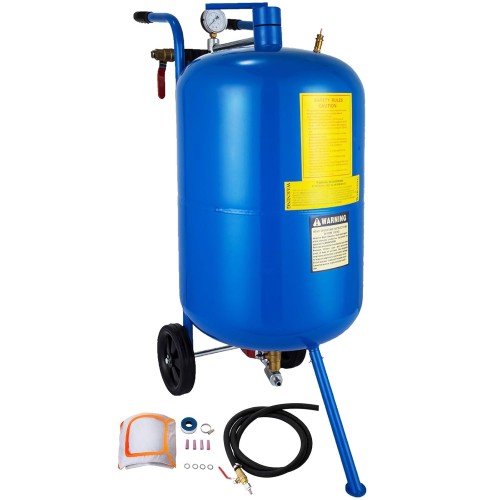 VEVOR Sandblasting Machine, 75 L Portable Pneumatic Sandblasting Machine with Complete Accessories, Ceramic Nozzles Sand Blaster Tube, 3 m Hose Length for Removing Oxidation, Paint and Rust
