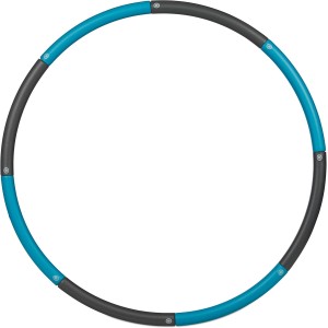 2 x Hula Hoops, 90 cm Diameter, Fitness Hoop for Adults, Weight Loss & Abdominal Training, Interlockable, Blue/Grey