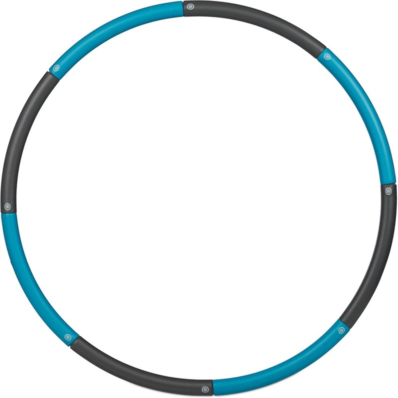 2 x Hula Hoops, 90 cm Diameter, Fitness Hoop for Adults, Weight Loss & Abdominal Training, Interlockable, Blue/Grey