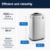 De’Longhi Pinguino PAC EM82 Eco Mobile Air Conditioner with Exhaust Hose, Dehumidification and Ventilation Function, Air Conditioning for Rooms up to 80 m³, Integrated Dust Filter and 24-hour Timer, White