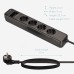 Navaris Wireless Power Strip 4-Way Individually Switchable - with 3x USB Sockets - Radio Socket Strip with Remote Control - Multiple Socket Black