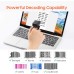Tera Mini Barcode Scanner CCD 1D Wireless Bluetooth + 2.4GHz Wireless + USB Wired Portable Ring Scanner on Finger Mini Barcode Reader Screen Scanning, HW0011