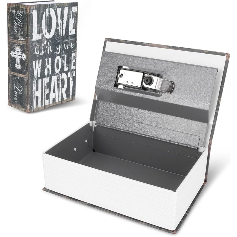 Storage Book Safe Storage Box, Book Safe Box, Money Box with Keys Dictionary Hidden Cash Money Box for Jewellery, Money and Cash, Hollow with Hidden Compartment and Combination Lock