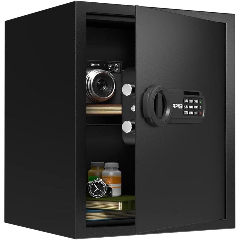 RPNB Luxury Safe and Locker, Money Case, Number Keypad Safe, Perfect for Home, Office, Hotel, Business, Jewellery and Cash Consumption Storage, 43 L