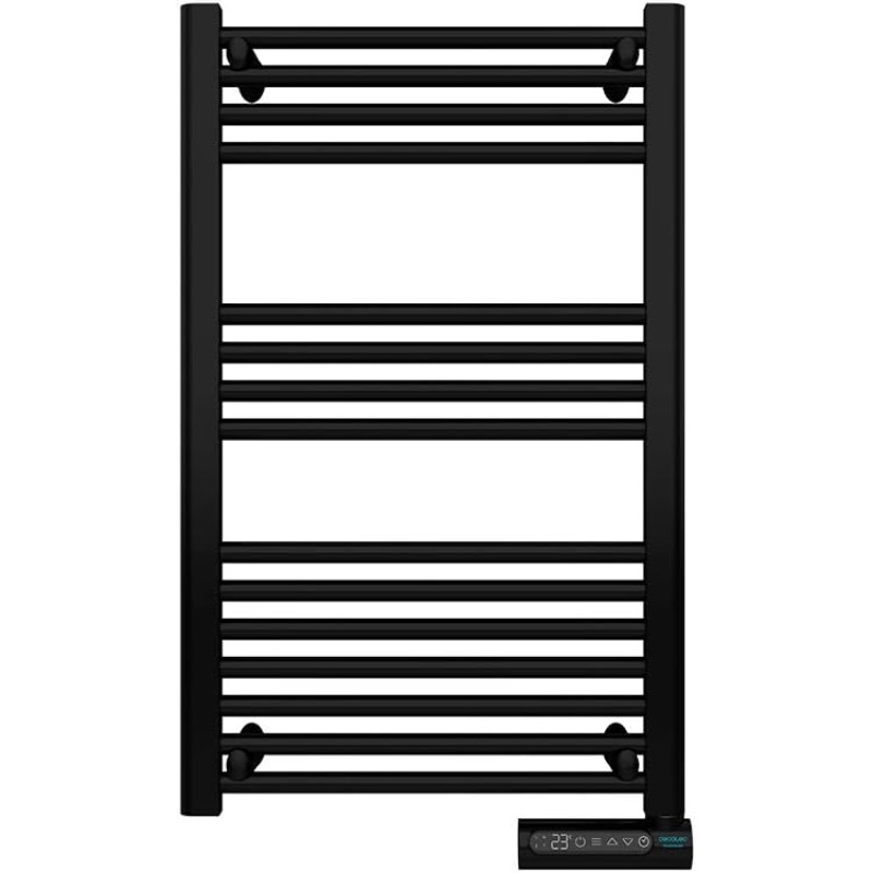 Cecotec Ready Warm 9100 Smart Towel Electric Bathroom Radiator Black 500 W, LED Display, Touch Control, Weekly Programmer, 3 Modes, Selectable Temperature and Maximum Safety with IP24