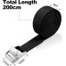 URAQT Lashing Strap Mounting Strap, 4 x 150 kg, 2 Metres, Ratchet Lashing Strap, Width 20 mm, Lashing Strap, Adjustable Mounting Straps with Clamping Lock for Transport, Cargo, Luggage, Camping