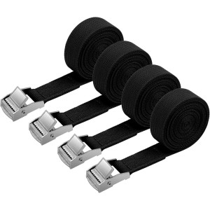 URAQT Lashing Strap Mounting Strap, 4 x 150 kg, 2 Metres, Ratchet Lashing Strap, Width 20 mm, Lashing Strap, Adjustable Mounting Straps with Clamping Lock for Transport, Cargo, Luggage, Camping