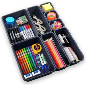 8-Piece Drawer Organiser, Storage Box for Home, Washable Storage Box, Bath Makeup Organiser, Office & Home Storage Box, Transparent Storage Box.