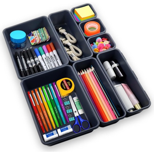 8-Piece Drawer Organiser, Storage Box for Home, Washable Storage Box, Bath Makeup Organiser, Office & Home Storage Box, Transparent Storage Box.