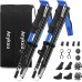 Anykuu Hiking Poles / Trekking Poles, Foldable Nordic Walking Poles, Telescopic, Adjustable Lightweight 37 ~-135 cm for Mountaineering / Hiking with Carry Bag and EVA Foam Handle, Aluminium Alloy Folding Rod, blue