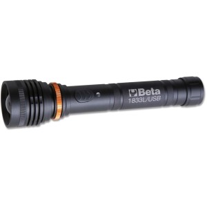 Beta 1833L/USB LED-Taschenlampe, Werkzeug (wiederaufladbare Lampe, 3 Leuchtstärken, aus robustem eloxiertem Aluminium, bis zu 1200 Lumen, tolle Geschenkidee, Leuchtweite: 230 m)
