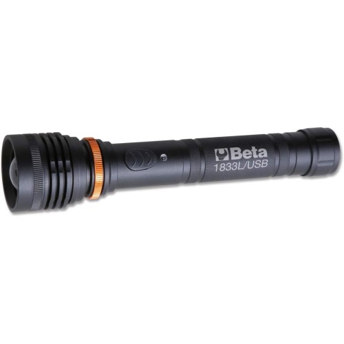 Beta 1833L/USB LED-Taschenlampe, Werkzeug (wiederaufladbare Lampe, 3 Leuchtstärken, aus robustem eloxiertem Aluminium, bis zu 1200 Lumen, tolle Geschenkidee, Leuchtweite: 230 m)