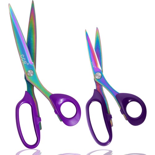 CCR Dressmaking Scissors, Fabric Scissors, Multi-Purpose Heavy Duty Sewing Scissors Made of Titanium-Coated Stainless Steel, Sewing Fabric Scissors, Leather Dressmaking Scissors, Professional Craft,