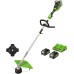 Greenworks 48 V (2 x 24 V) cordless grass trimmer for small to medium gardens, 40 cm cutting width, shock feed, 2 mm double nylon thread, two 24 V 4 Ah batteries and double charger GD24X2TXK4X