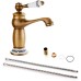 Antique Bathroom Sink Mixer Tap Antique Brass Ceramic Basin Mixer Tap Single Lever Mixer Tap Retro Classic Mixer Tap Cold/Hot Water Tap