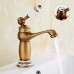 Antique Bathroom Sink Mixer Tap Antique Brass Ceramic Basin Mixer Tap Single Lever Mixer Tap Retro Classic Mixer Tap Cold/Hot Water Tap
