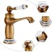 Antique Bathroom Sink Mixer Tap Antique Brass Ceramic Basin Mixer Tap Single Lever Mixer Tap Retro Classic Mixer Tap Cold/Hot Water Tap