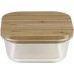 Cofan Set of 2 Square Lunch Boxes Made of Borosilicate | Bamboo Model | Bamboo Lid | Capacity 520-800 ml